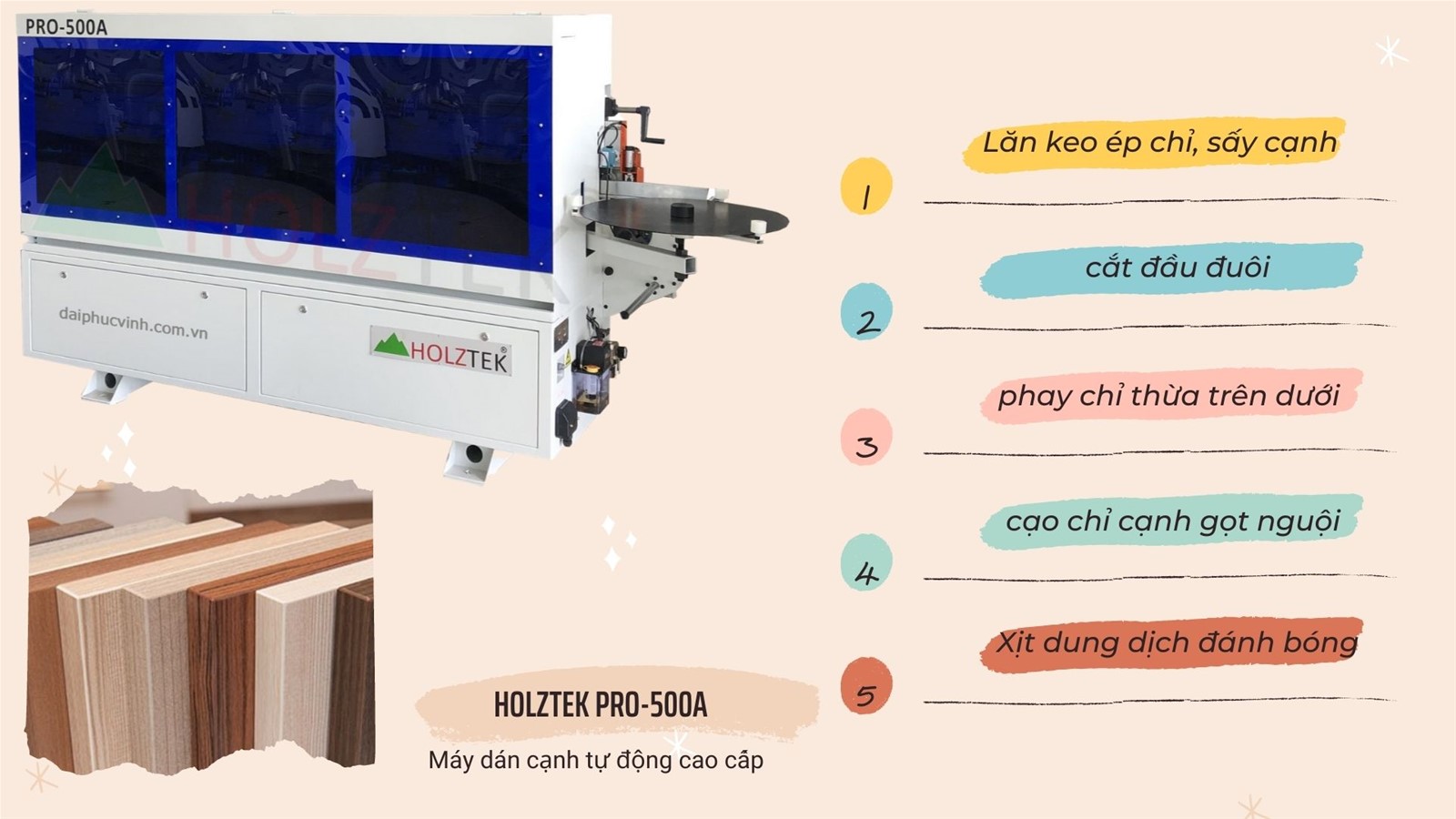 Máy dán cạnh 4 chức năng